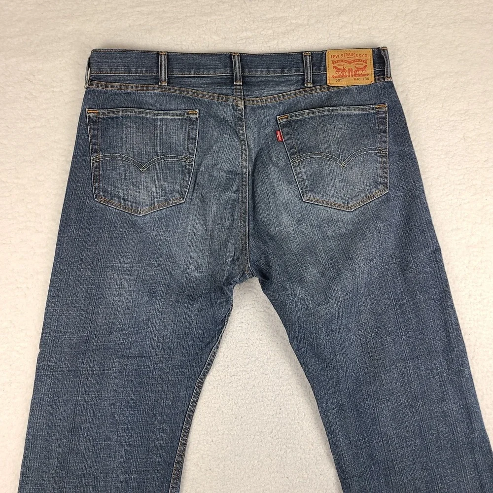 Levi's 505 Jeans Mens 40x30 Blue Regular Fit‎ Straight Leg Dark Wash Denim *